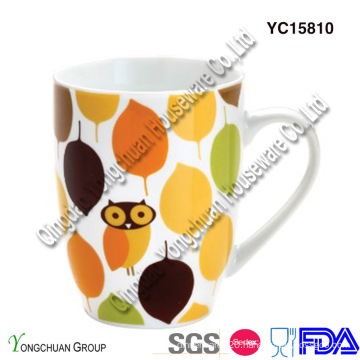 Owl Pattern White Coffee Mug